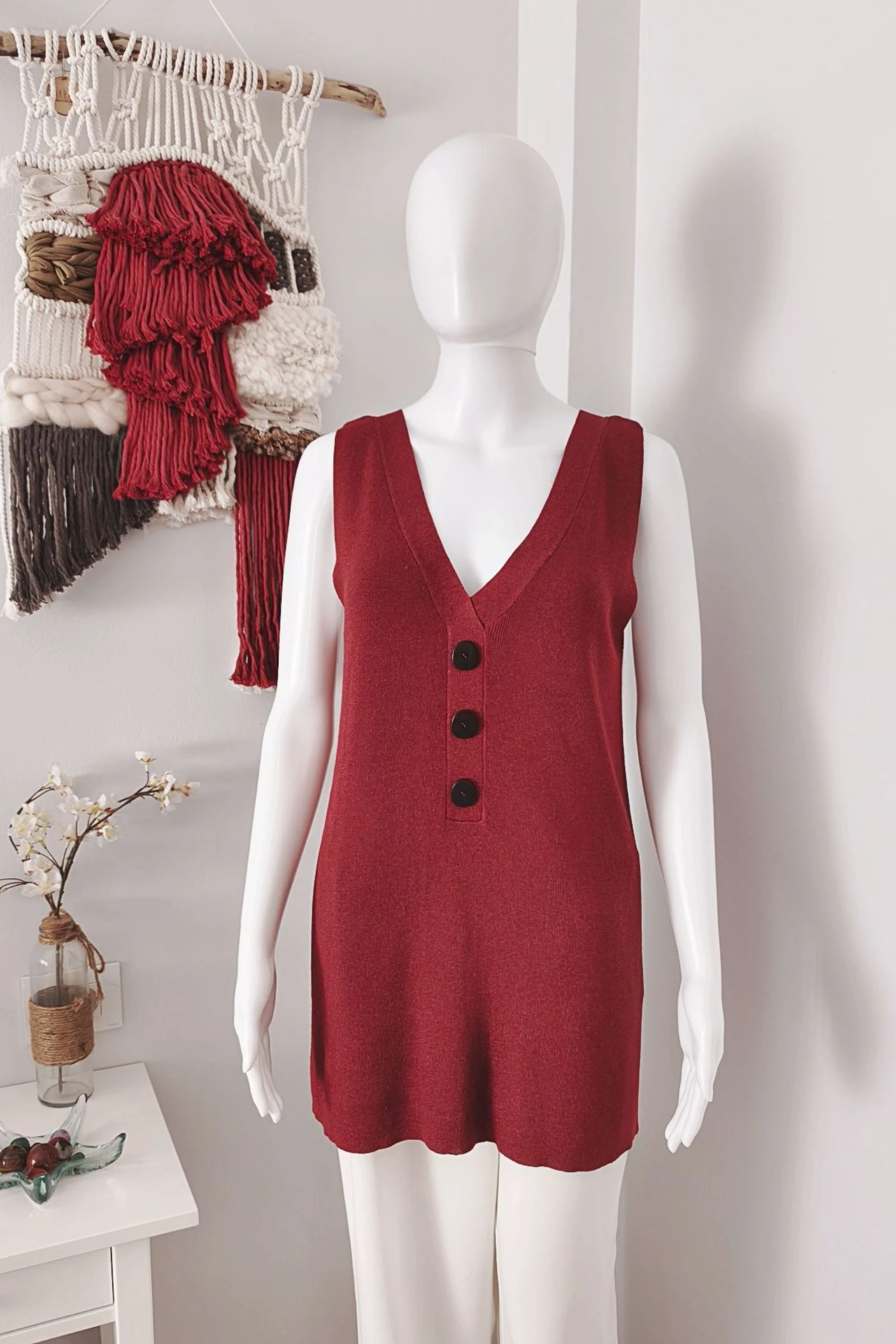 Maxi chaleco/ Top largo de punto by Sfera Collection
